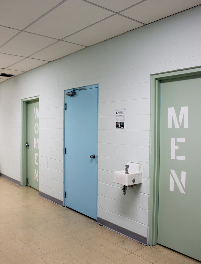 Colour coded doors for wayfinding