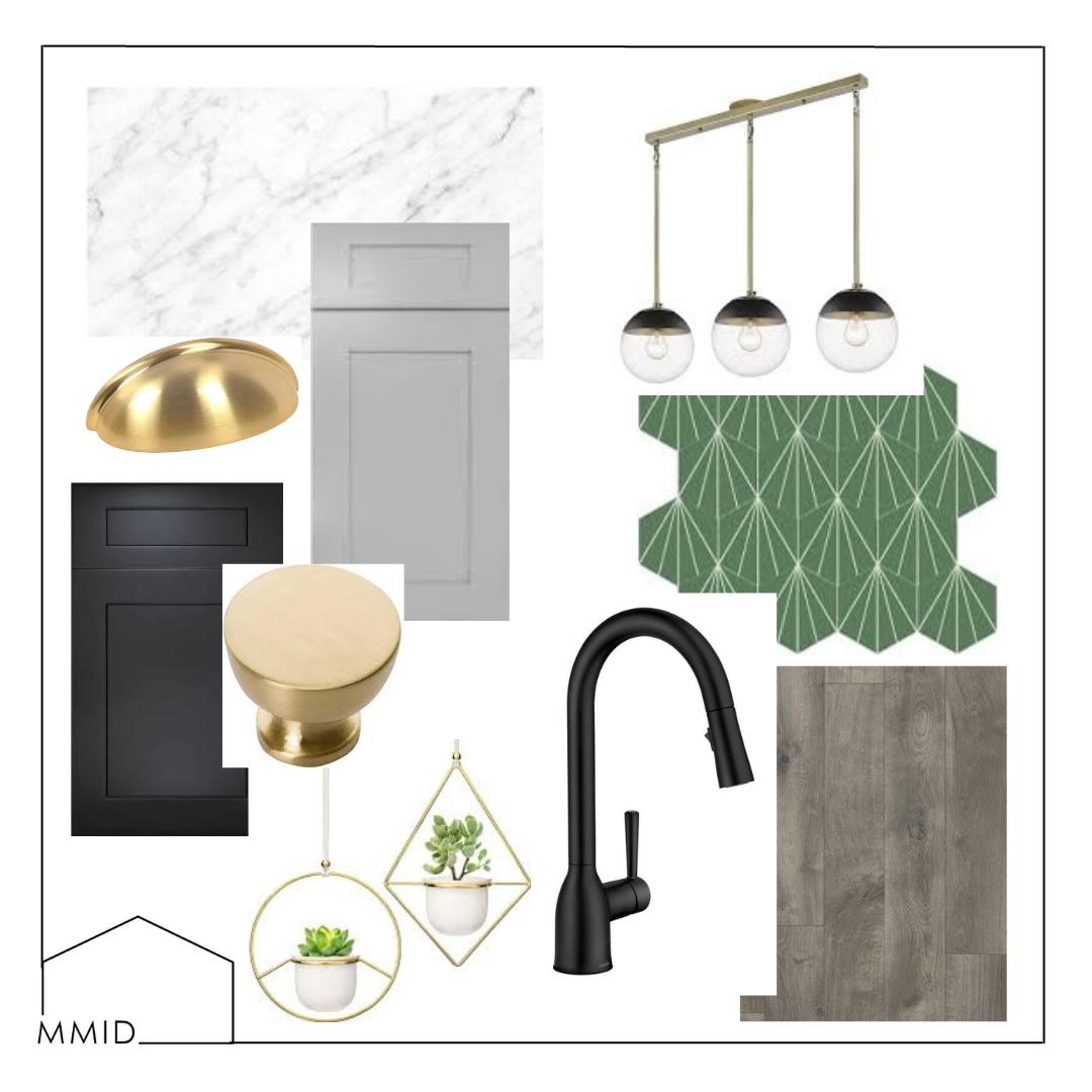 Mid century modern kitchen mood board inspiration interor designer