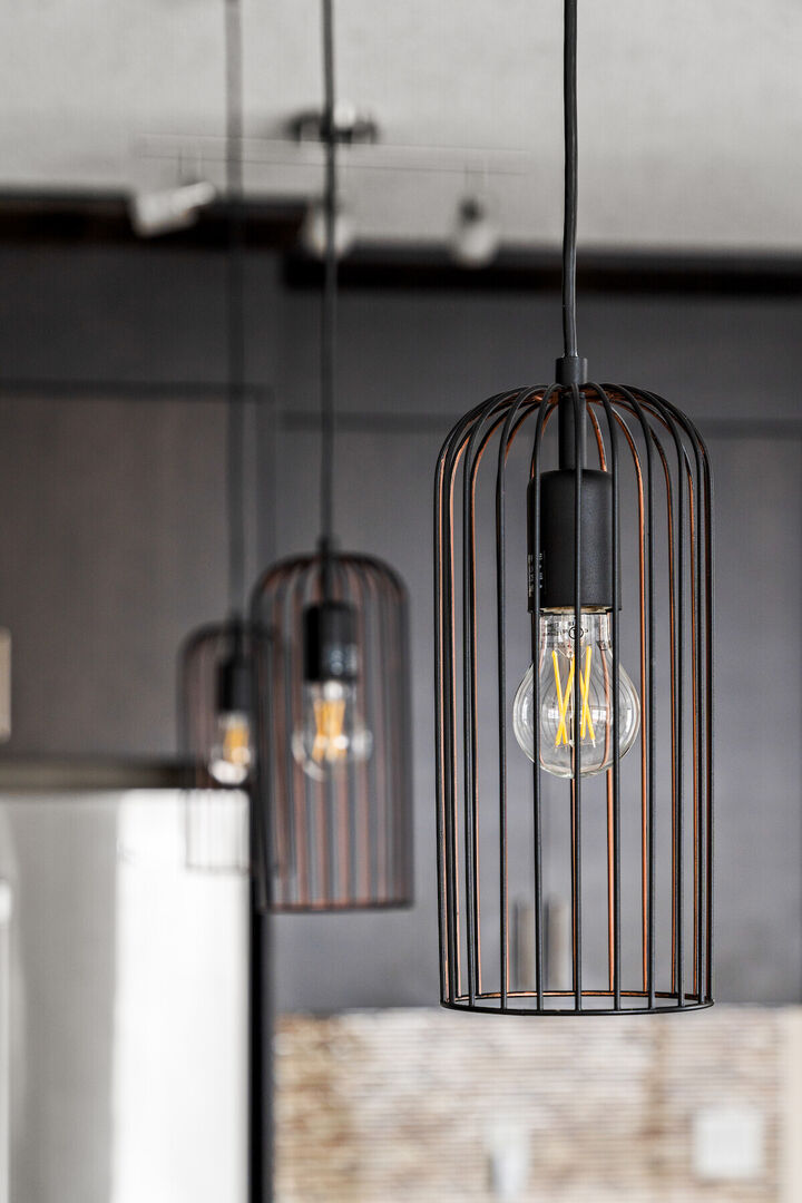 Modern pendant lights in a Sage Bluff home in Calgary interior design